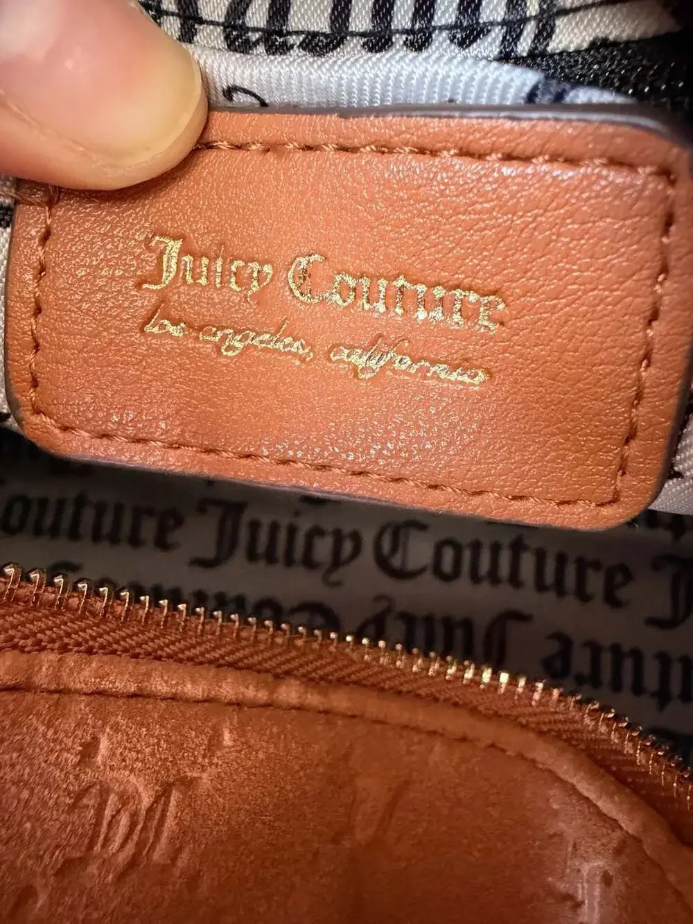 JuicyCouture Tan Brown Suede Monogram Logo Satchel CrossbodyHandbag ChainCharms